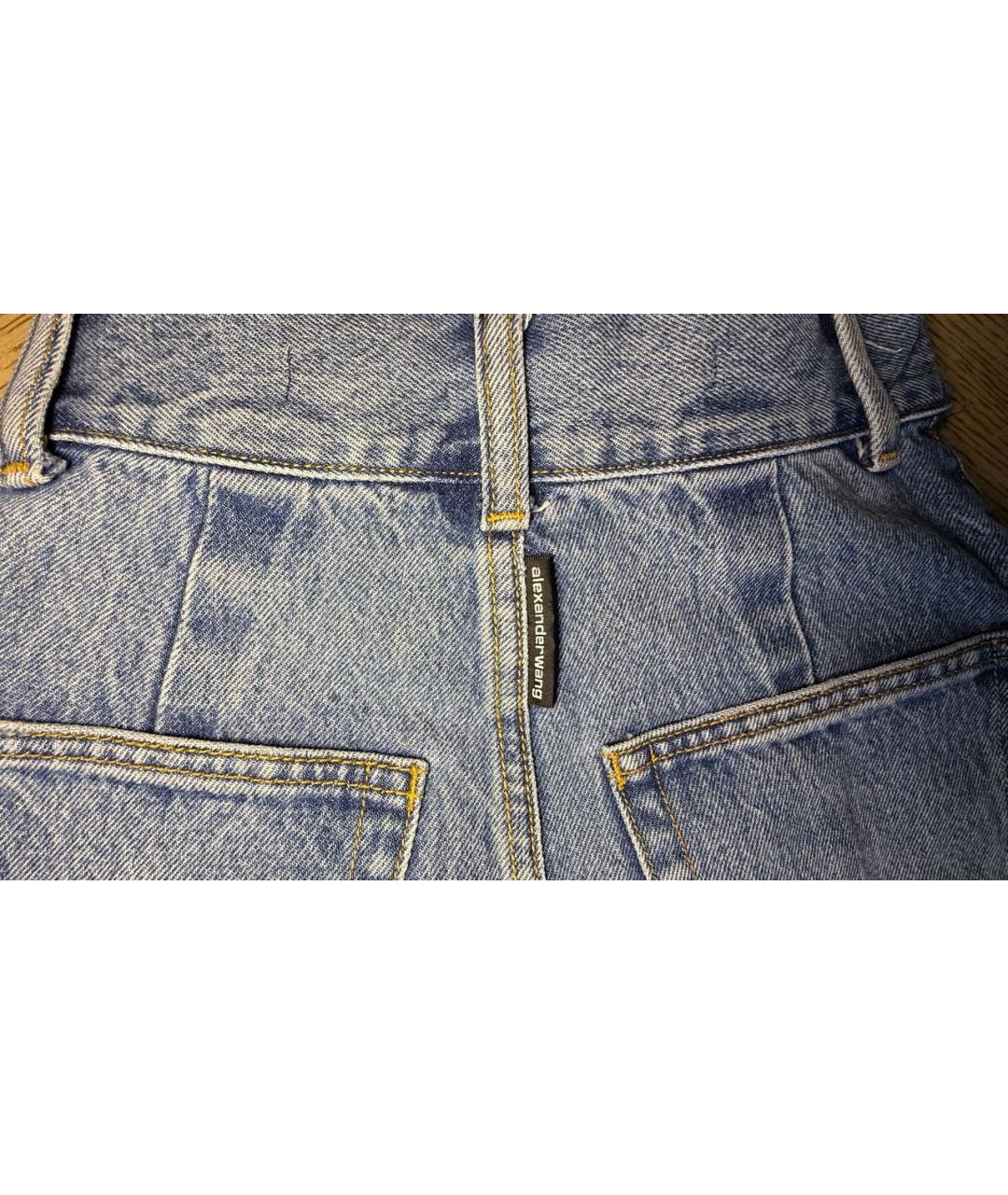 ALEXANDER WANG Голубые хлопковые прямые джинсы, фото 5