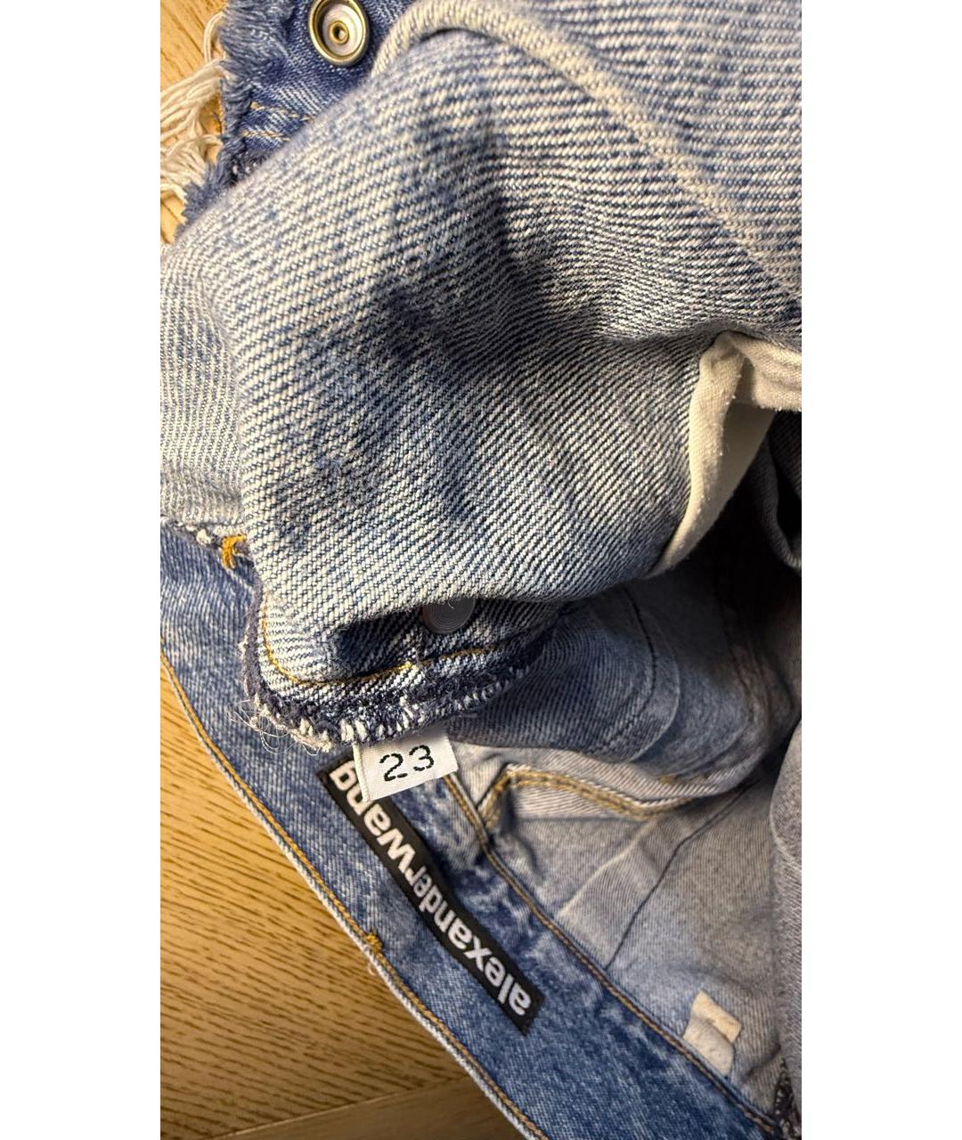 ALEXANDER WANG Голубые хлопковые прямые джинсы, фото 8