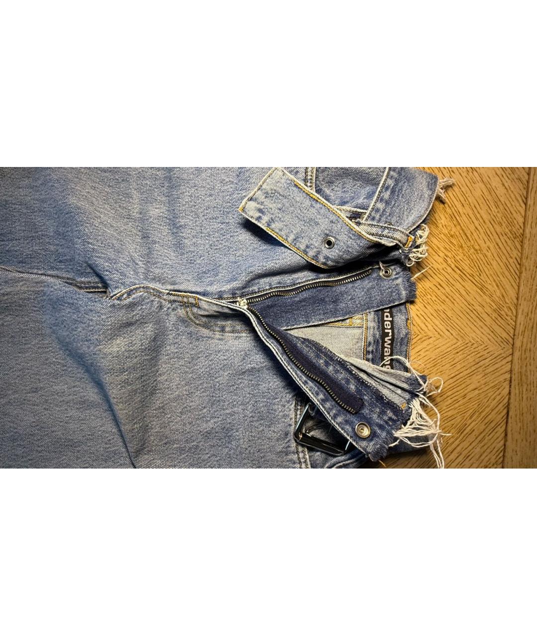 ALEXANDER WANG Голубые хлопковые прямые джинсы, фото 4