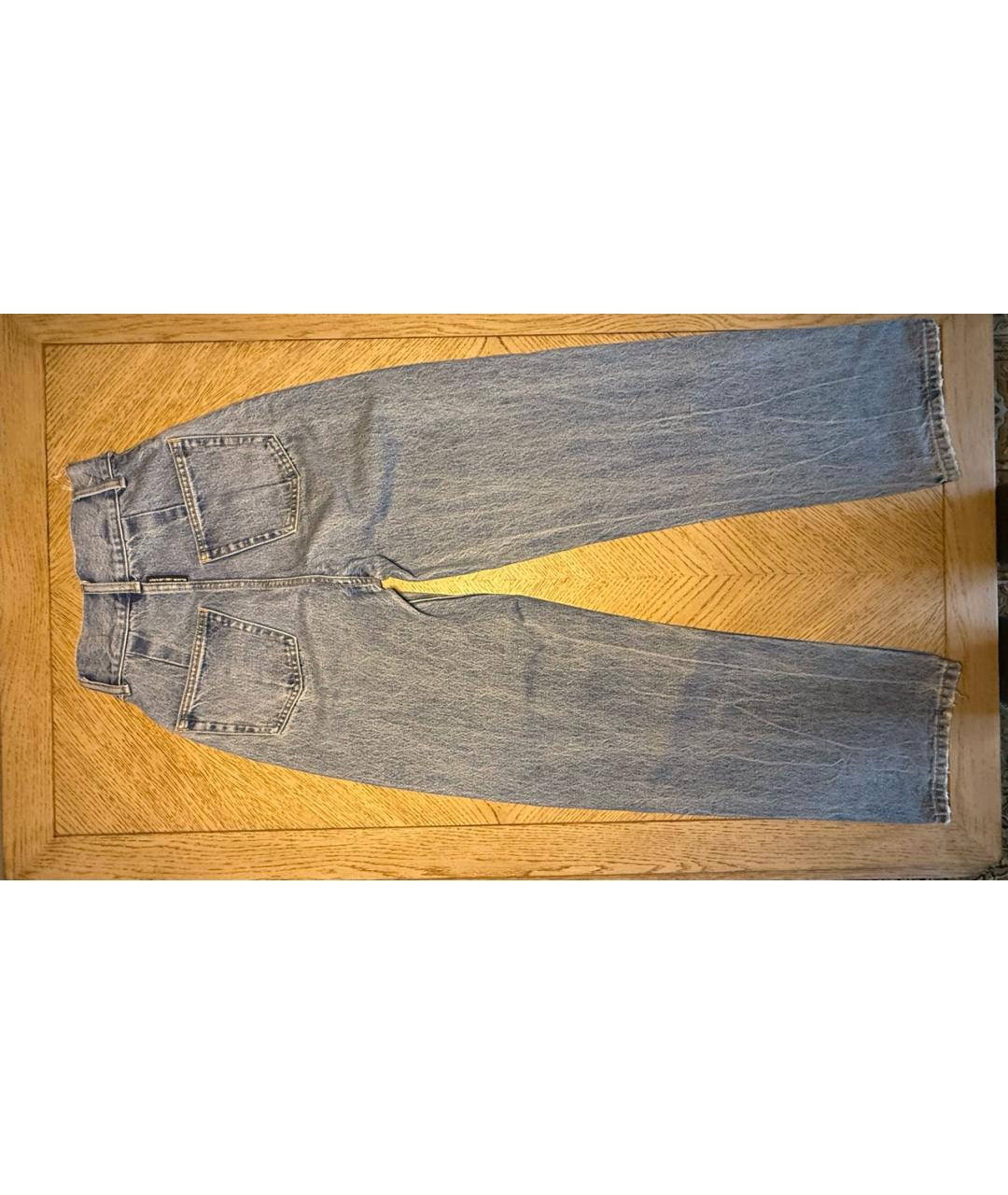 ALEXANDER WANG Голубые хлопковые прямые джинсы, фото 2