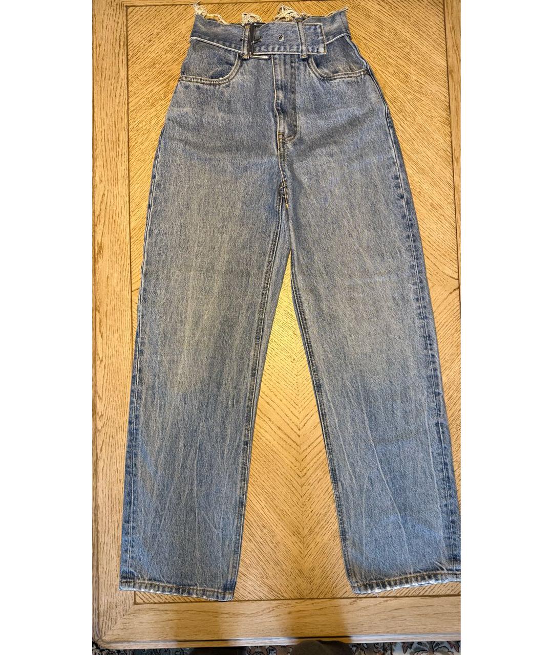 ALEXANDER WANG Голубые хлопковые прямые джинсы, фото 9