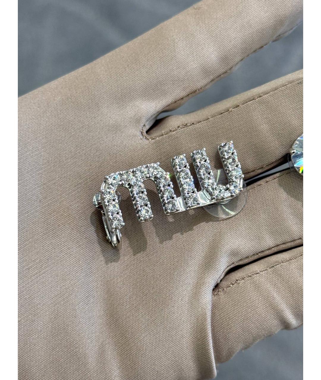 MIU MIU Серебряные металлические серьги, фото 5