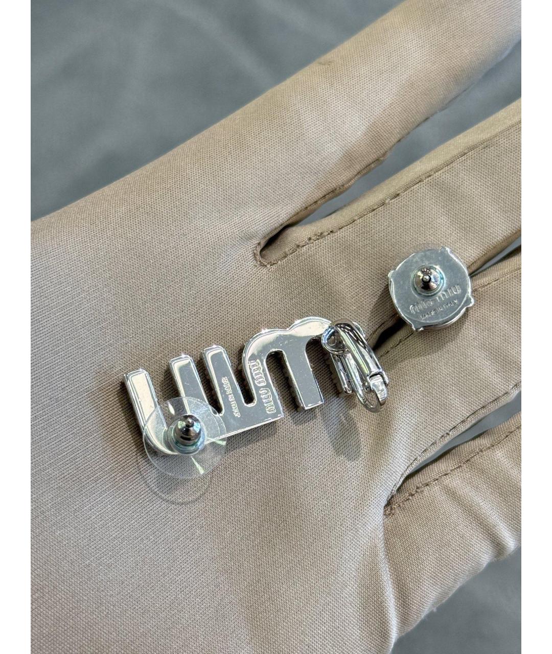 MIU MIU Серебряные металлические серьги, фото 7