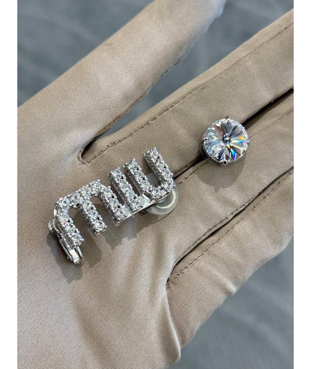 MIU MIU Серебряные металлические серьги, фото 3