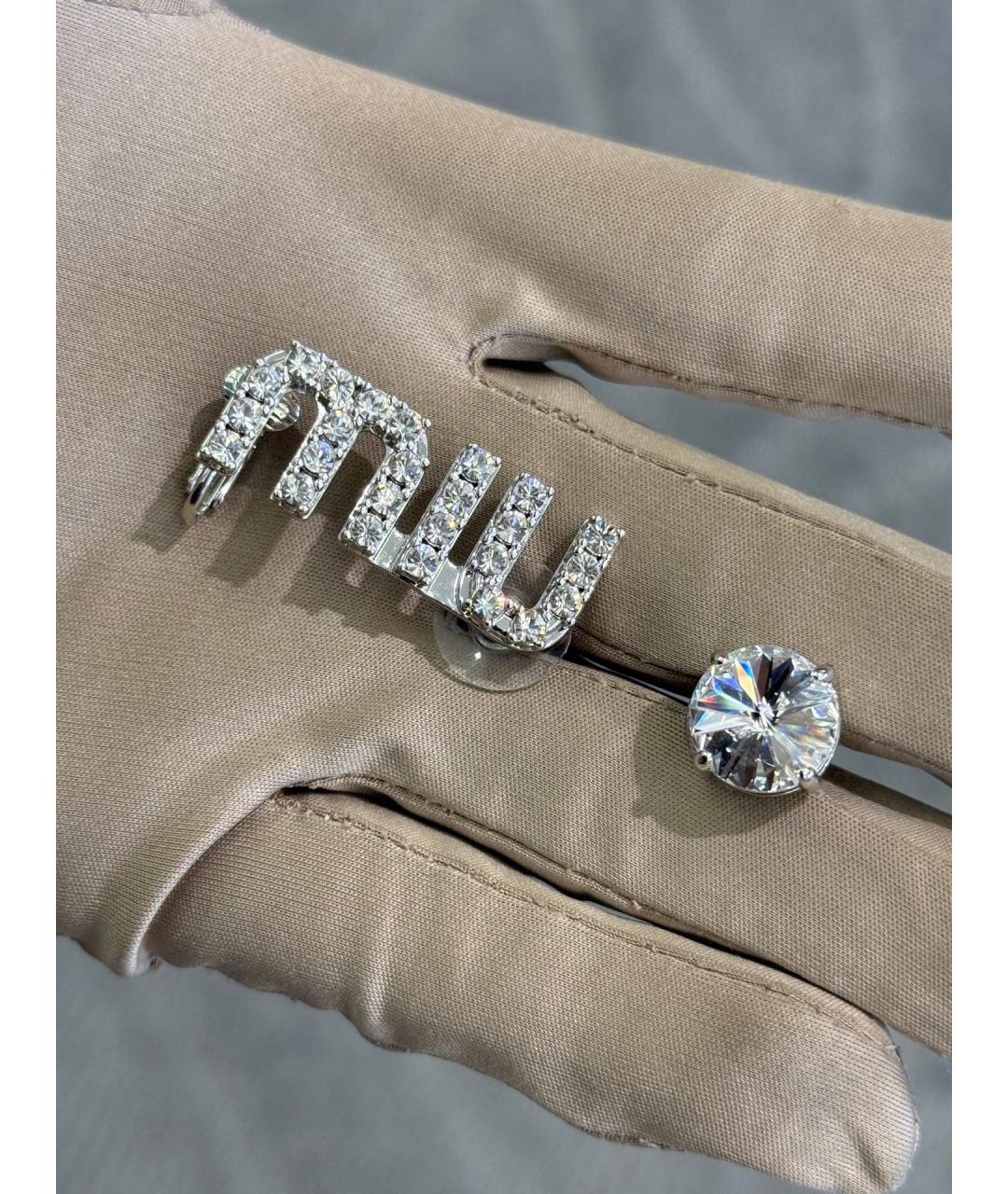 MIU MIU Серебряные металлические серьги, фото 4