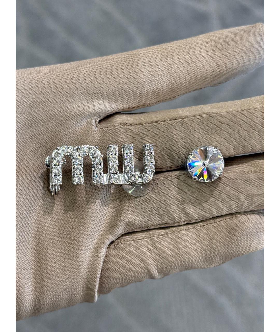 MIU MIU Серебряные металлические серьги, фото 2