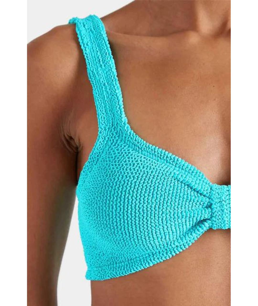 HUNZA G Бирюзовый полиамидовый купальник, фото 3