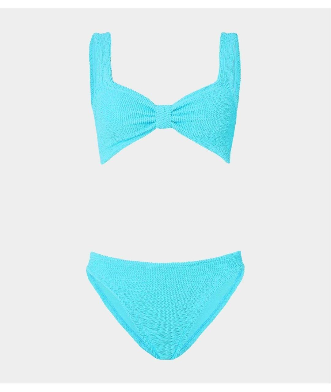 HUNZA G Бирюзовый полиамидовый купальник, фото 8