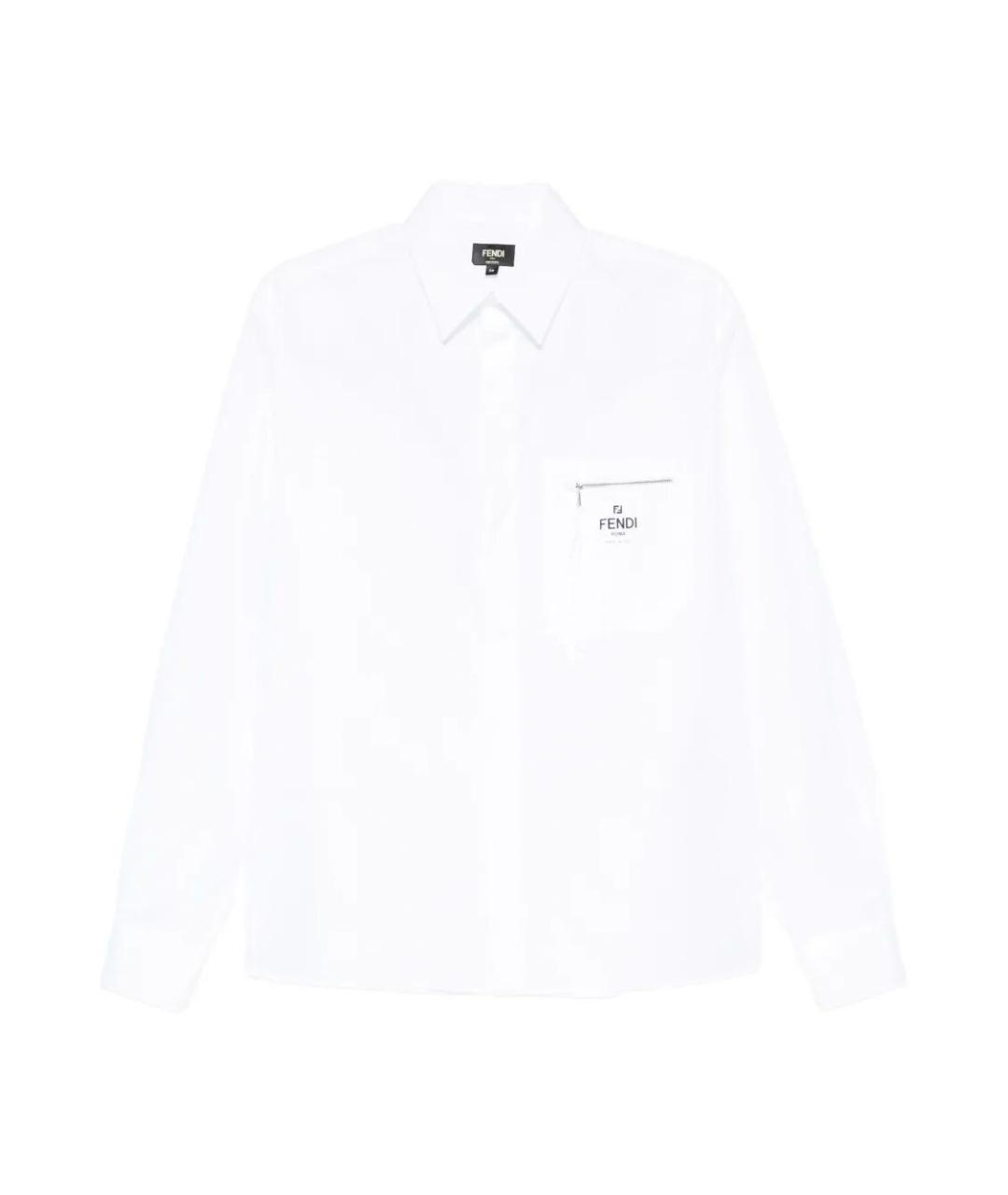 FENDI Белая хлопковая кэжуал рубашка, фото 1