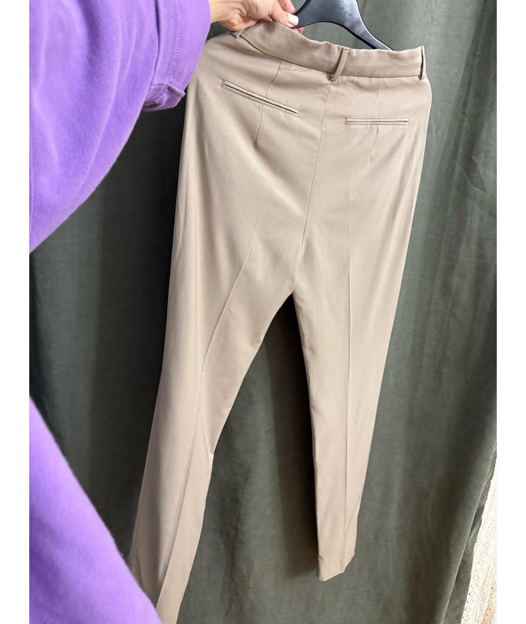 SPORTMAX Серые шерстяные брюки узкие, фото 2