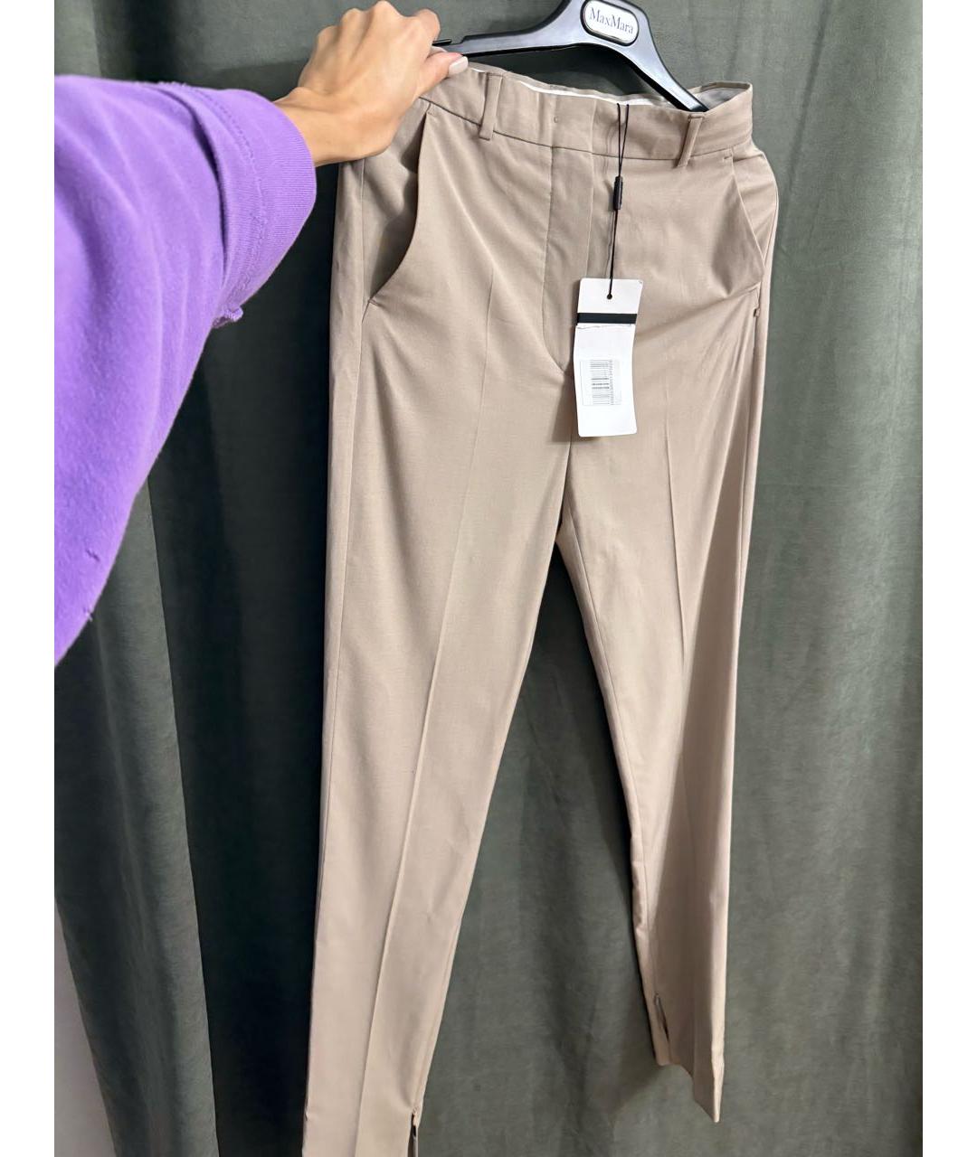 SPORTMAX Серые шерстяные брюки узкие, фото 3