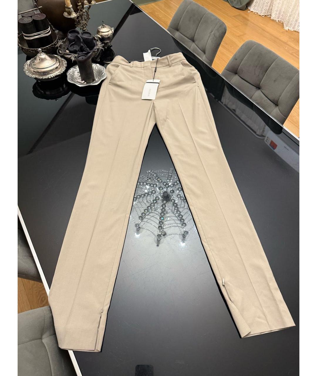 SPORTMAX Серые шерстяные брюки узкие, фото 8