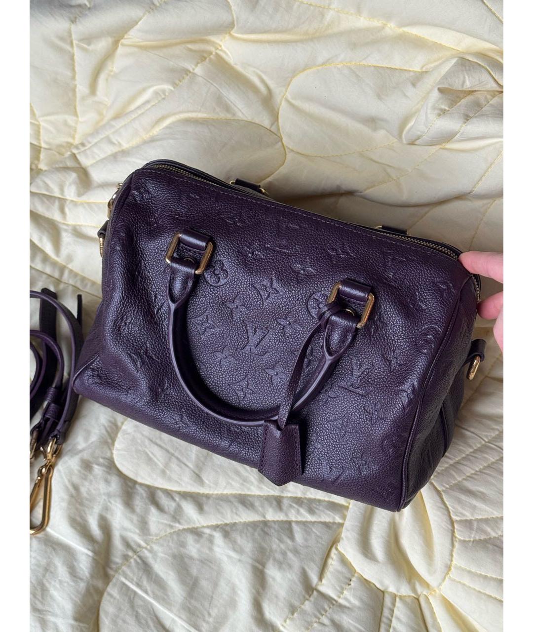 LOUIS VUITTON Бордовая кожаная сумка с короткими ручками, фото 3