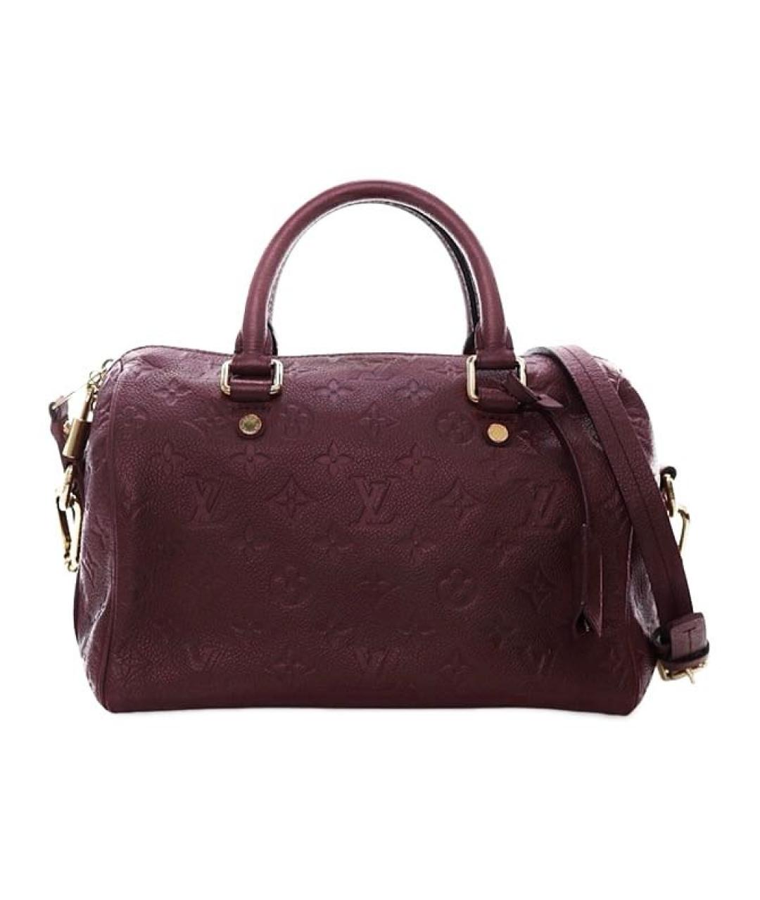 LOUIS VUITTON Бордовая кожаная сумка с короткими ручками, фото 9