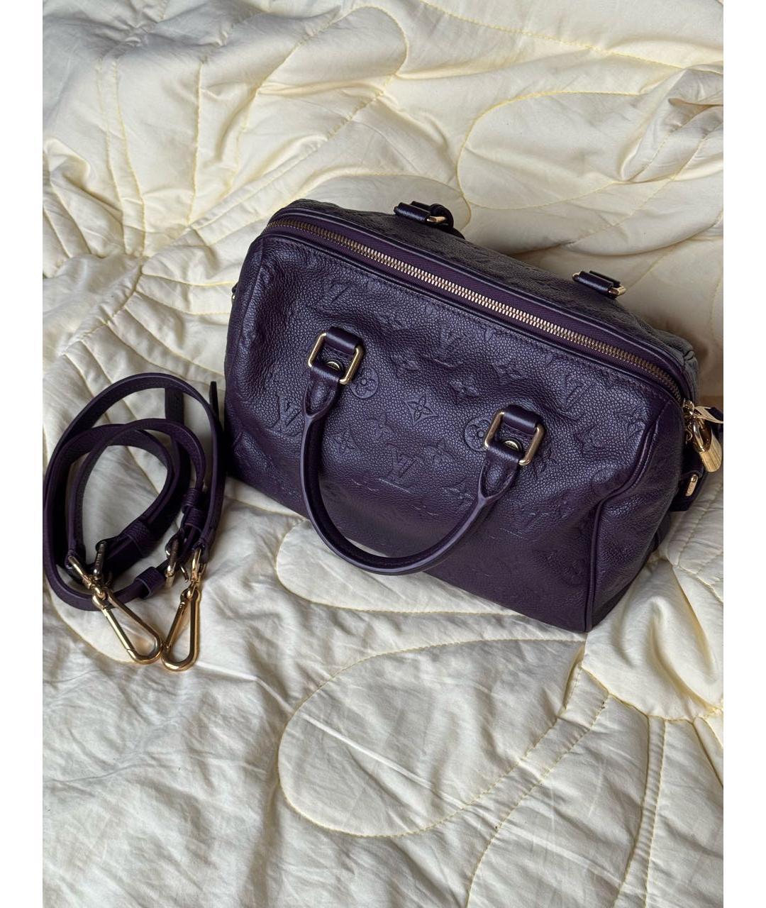 LOUIS VUITTON Бордовая кожаная сумка с короткими ручками, фото 2