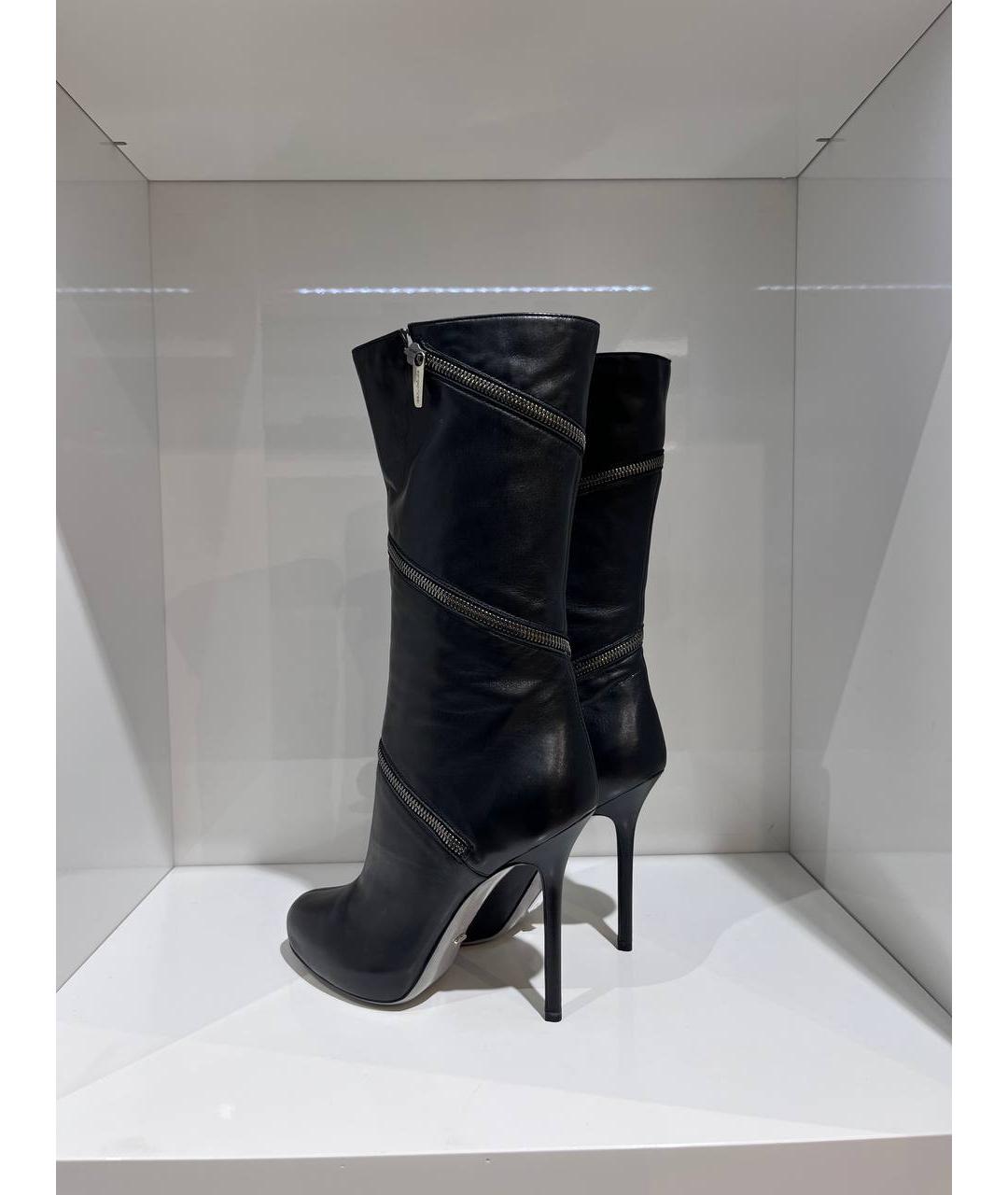 SERGIO ROSSI Черные кожаные ботинки, фото 3