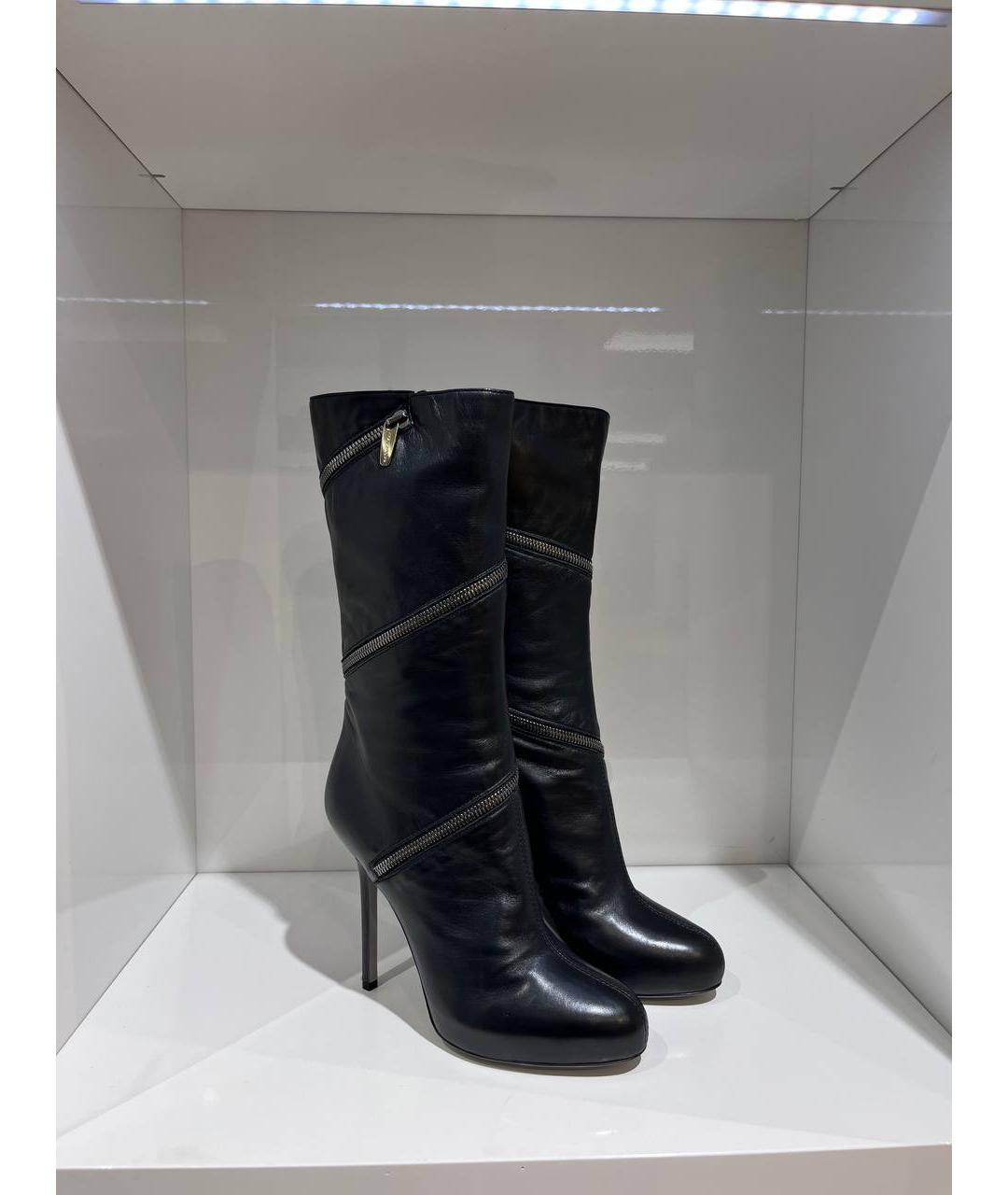 SERGIO ROSSI Черные кожаные ботинки, фото 4
