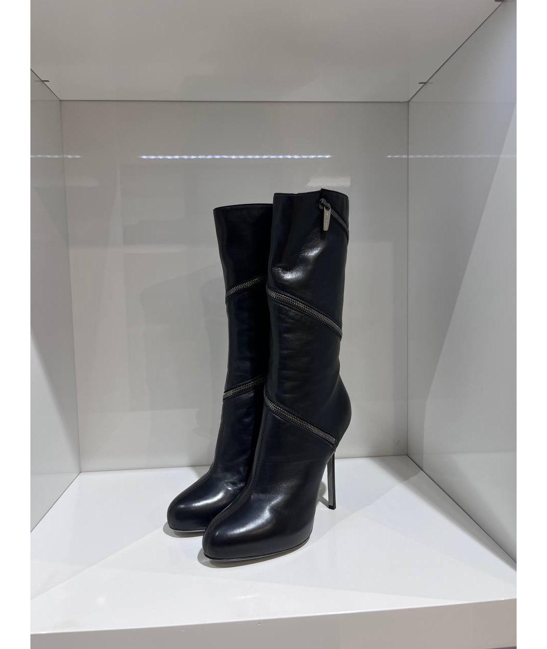 SERGIO ROSSI Черные кожаные ботинки, фото 2
