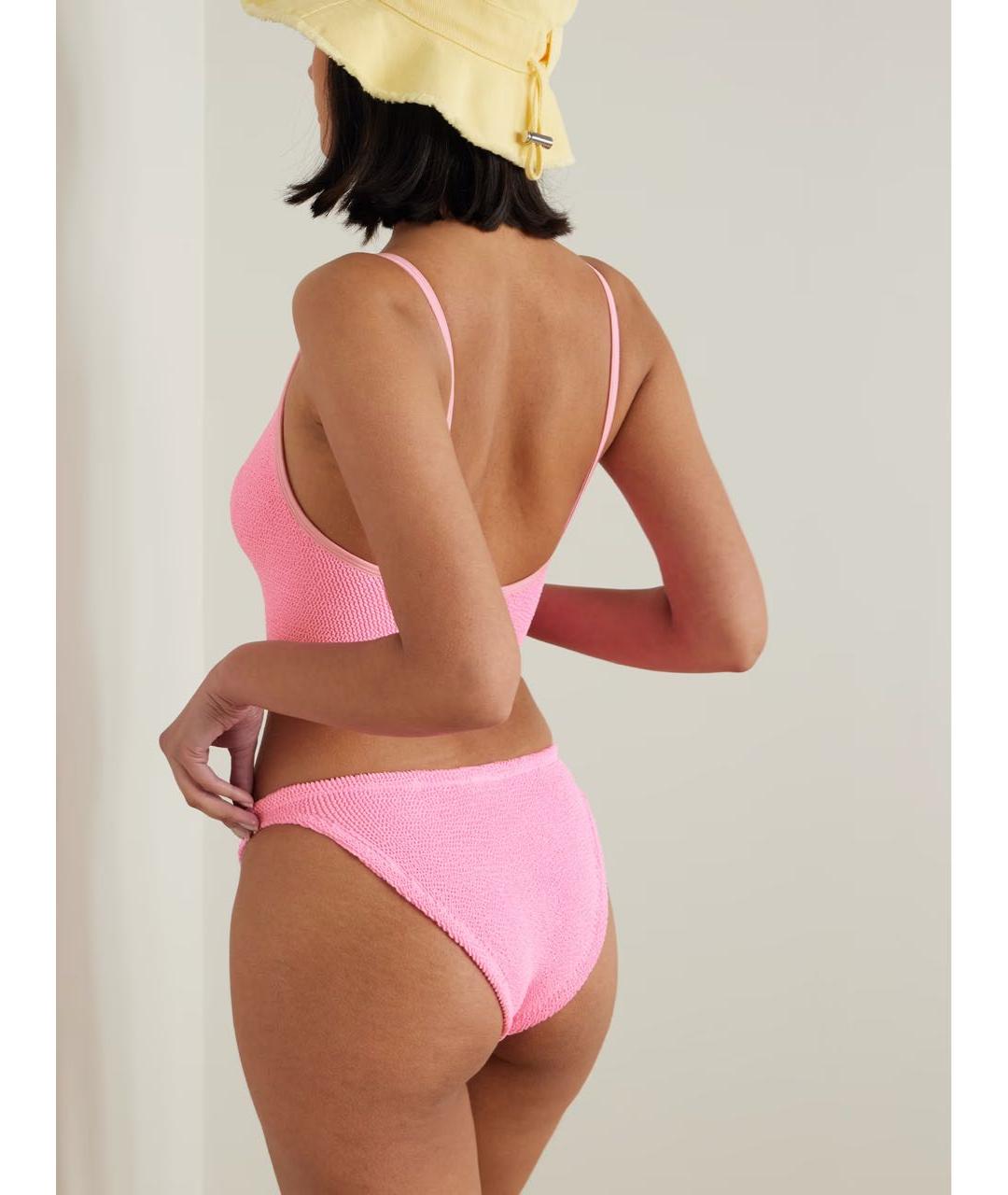 HUNZA G Розовый полиамидовый купальник, фото 3