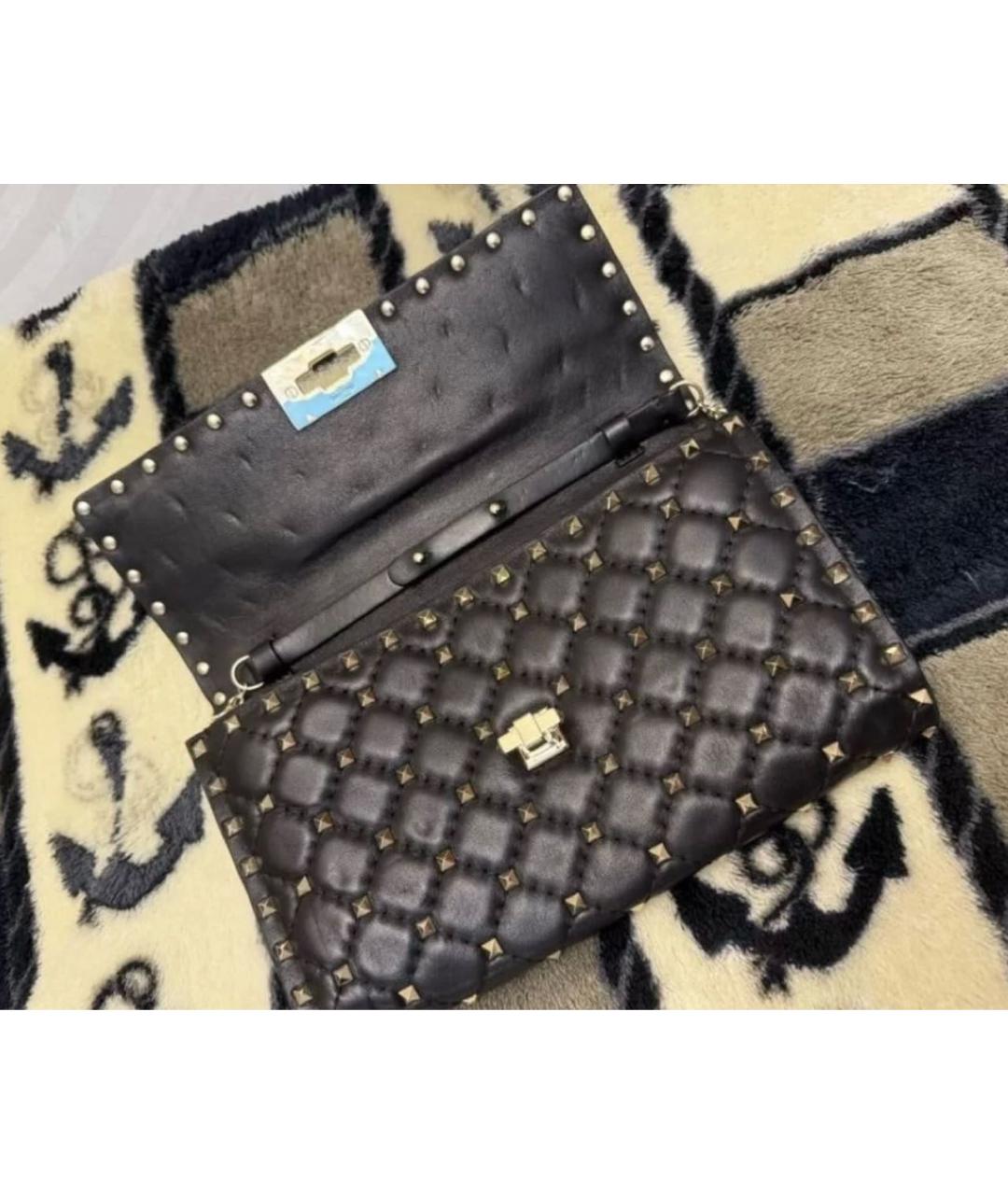 VALENTINO Черная кожаная сумка через плечо, фото 4