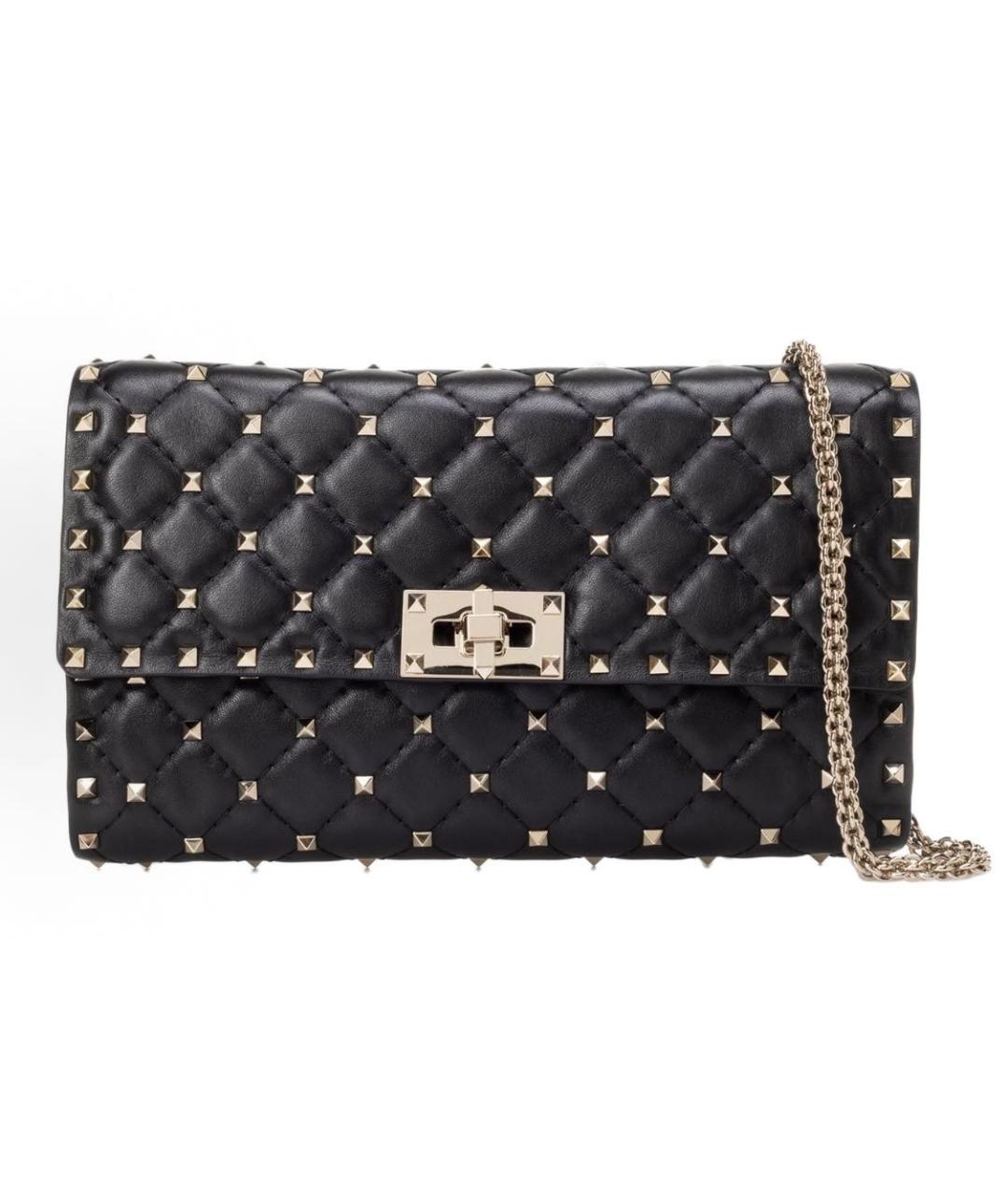 VALENTINO Черная кожаная сумка через плечо, фото 7