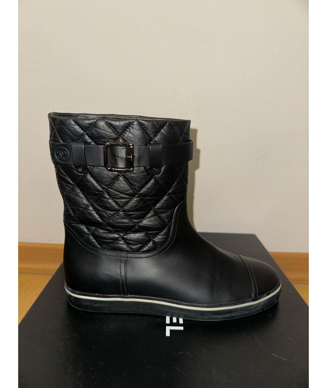 CHANEL Черные кожаные ботинки, фото 6