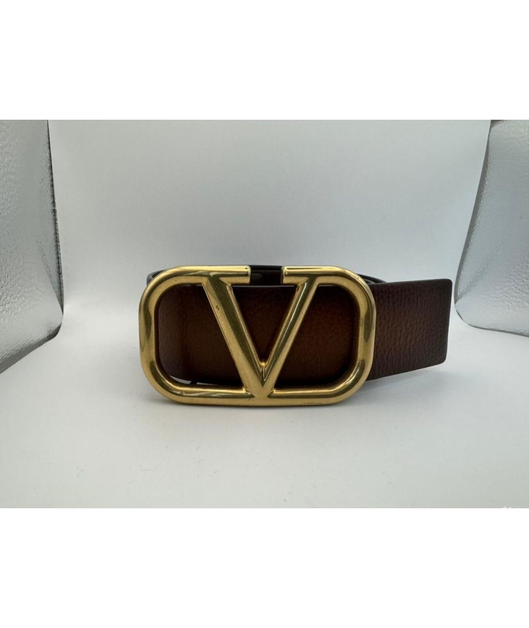 VALENTINO Коричневый кожаный ремень, фото 7
