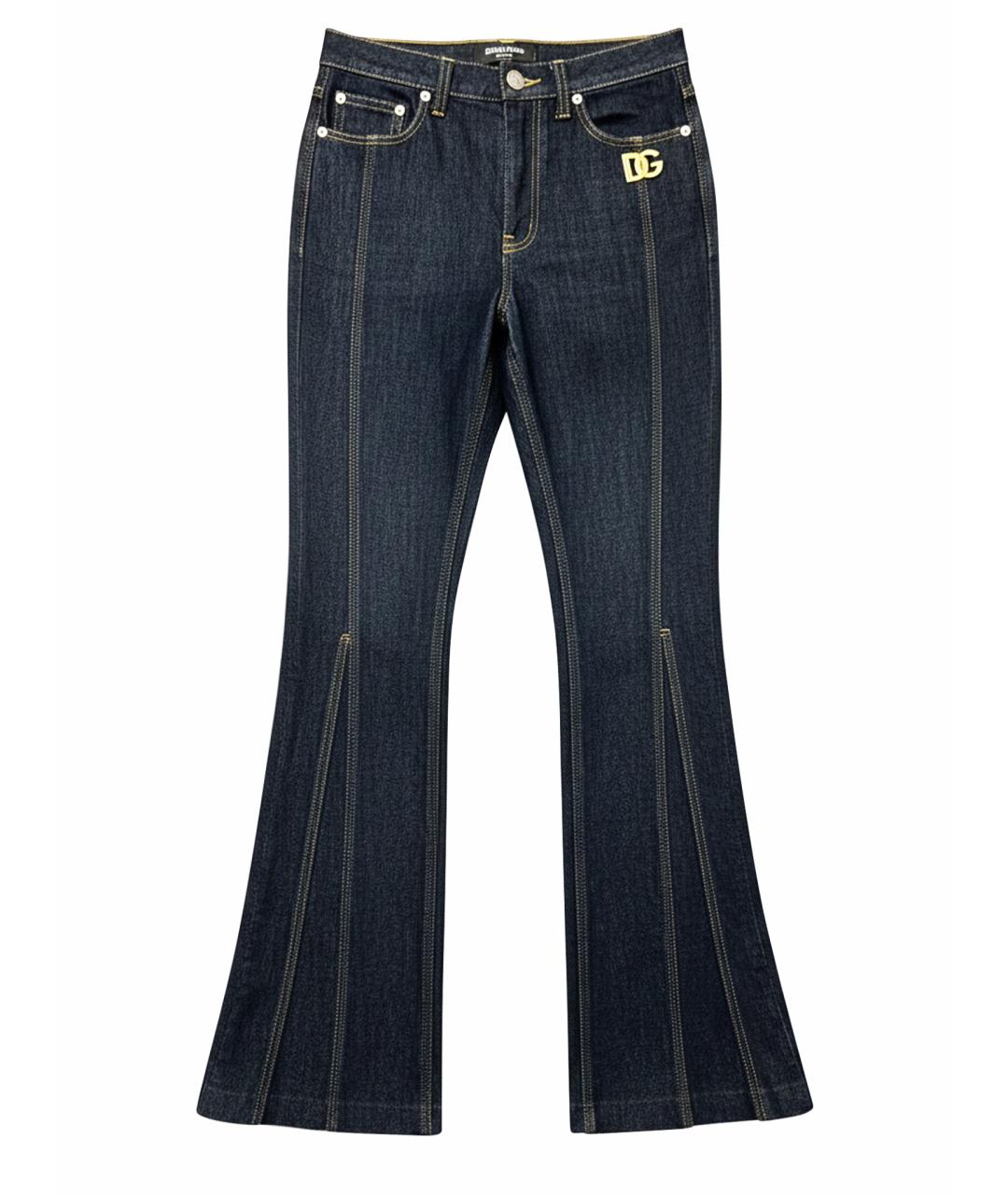 DOLCE&GABBANA Темно-синие хлопковые джинсы клеш, фото 1