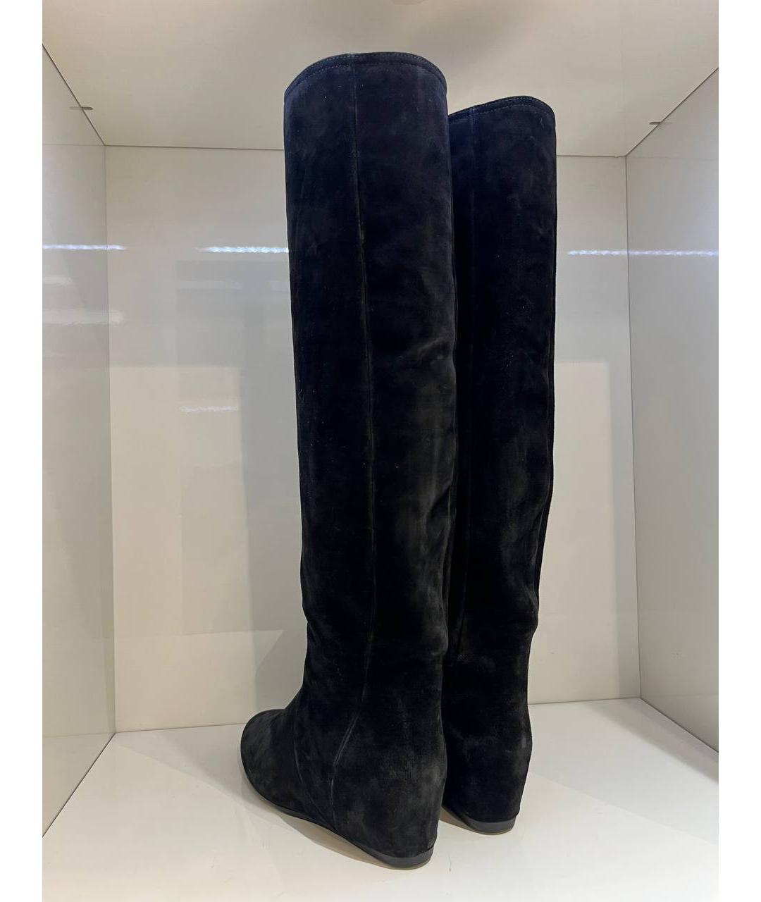 LANVIN Черные замшевые сапоги, фото 3