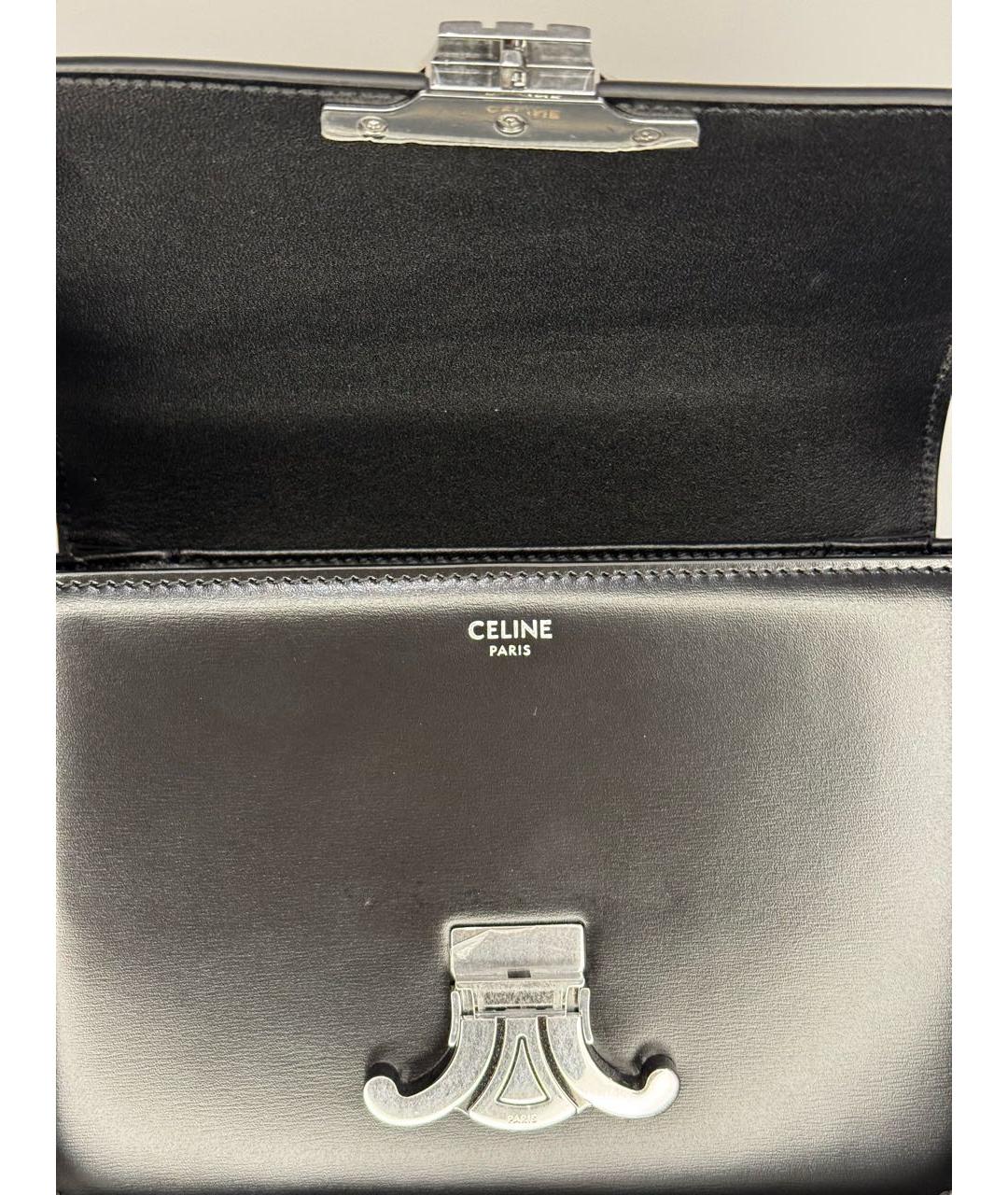 CELINE Черная кожаная сумка через плечо, фото 6
