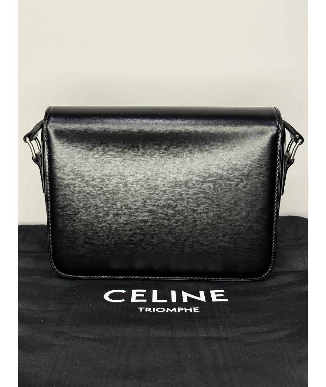CELINE Черная кожаная сумка через плечо, фото 3