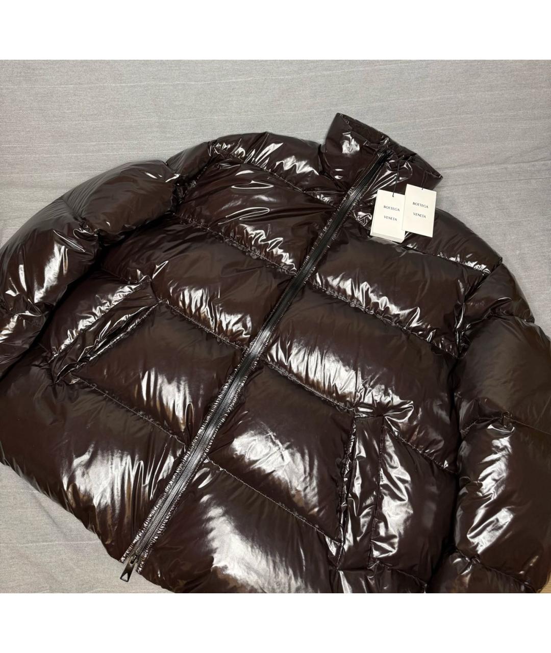 BOTTEGA VENETA Коричневый полиамидовый пуховик, фото 2