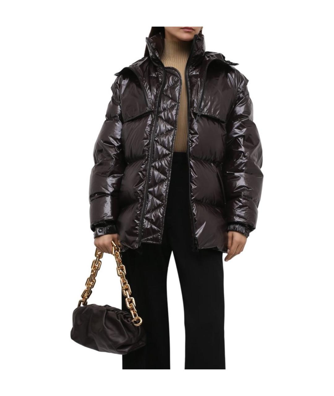 BOTTEGA VENETA Коричневый полиамидовый пуховик, фото 6