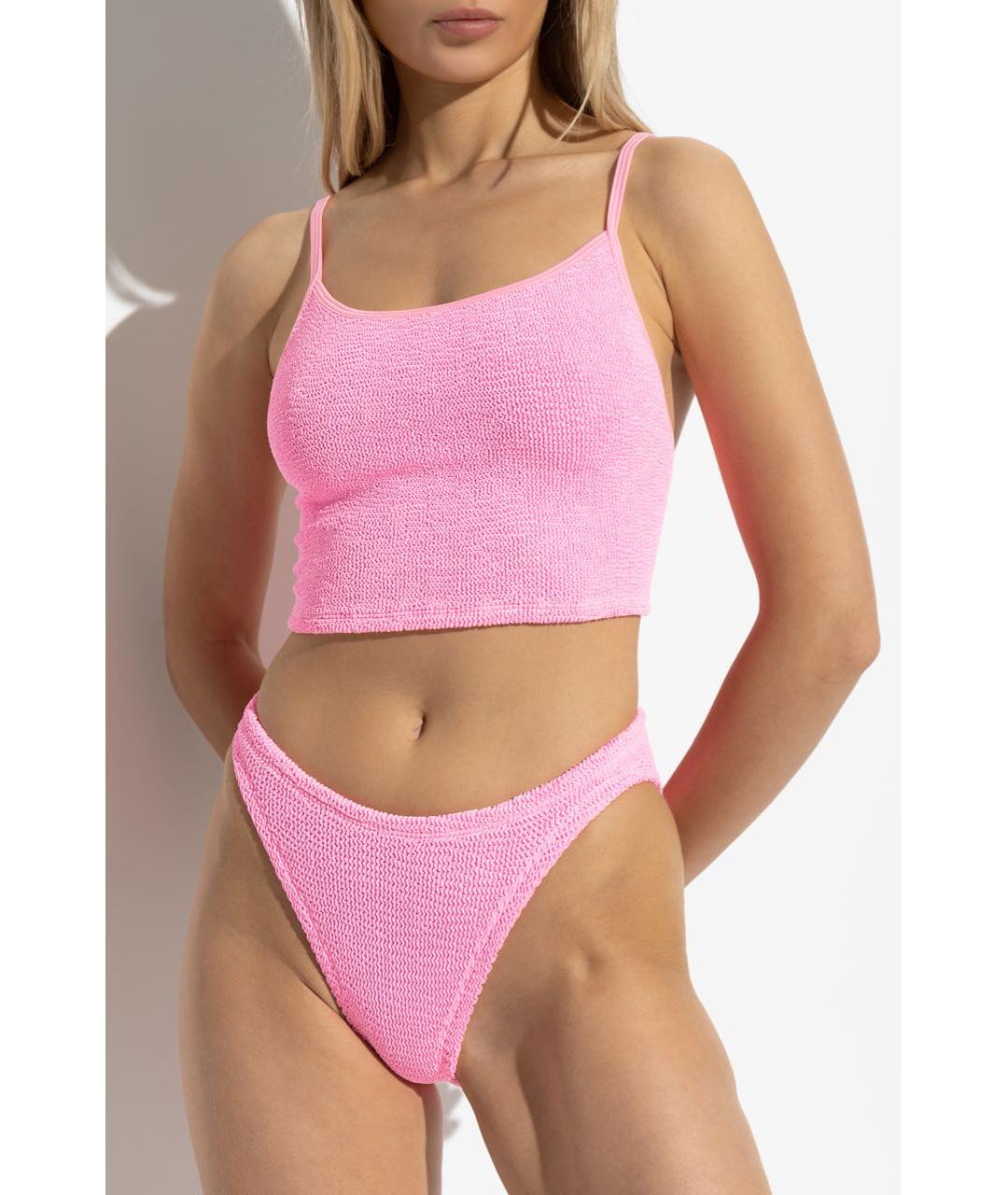 HUNZA G Розовый полиамидовый купальник, фото 2