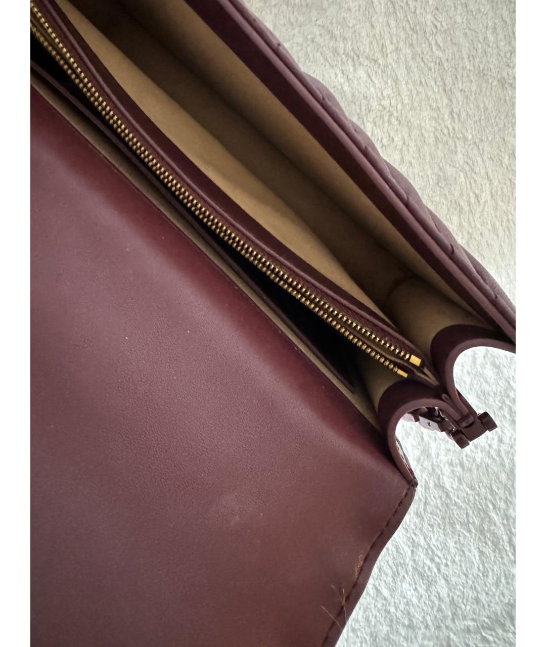 PINKO Бордовая кожаная сумка через плечо, фото 4