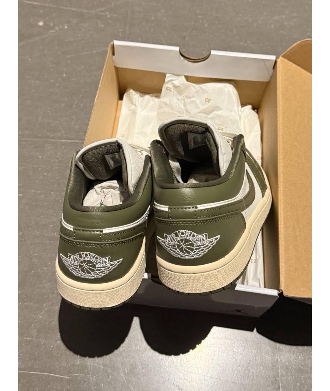 JORDAN Зеленые кожаные кроссовки, фото 5