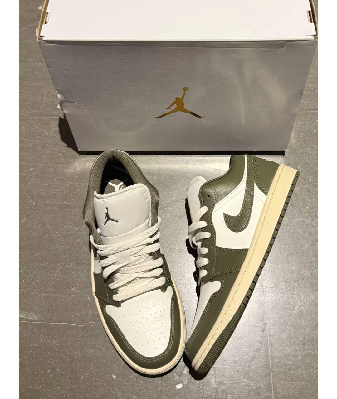 JORDAN Зеленые кожаные кроссовки, фото 6