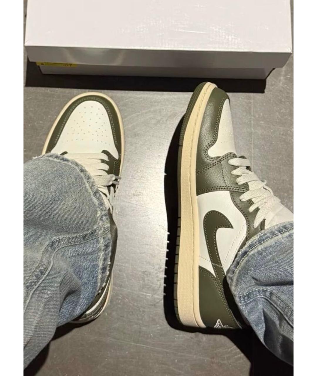 JORDAN Зеленые кожаные кроссовки, фото 4