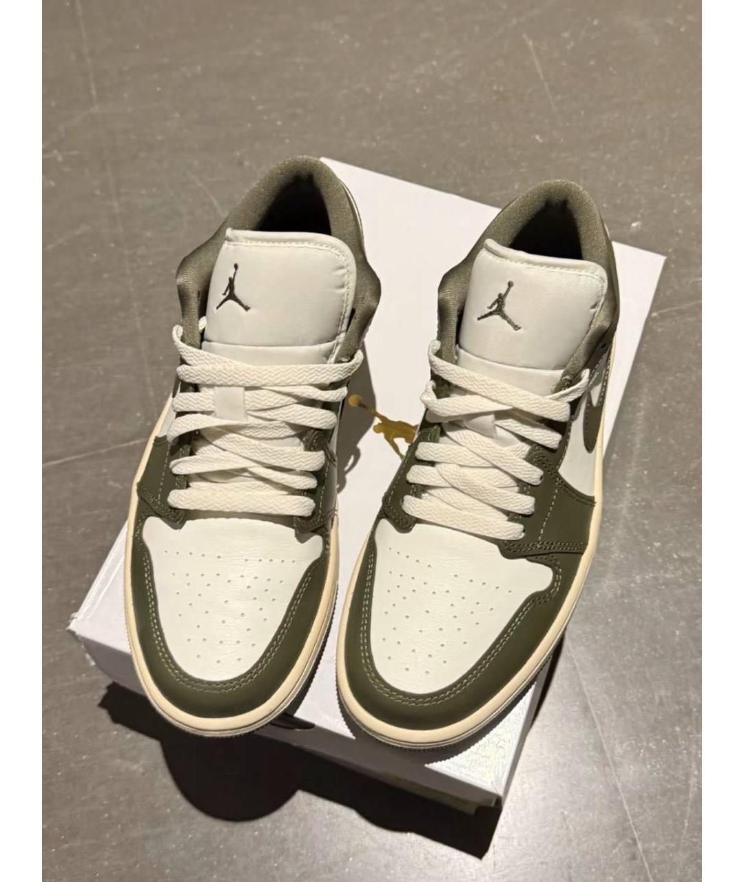 JORDAN Зеленые кожаные кроссовки, фото 7