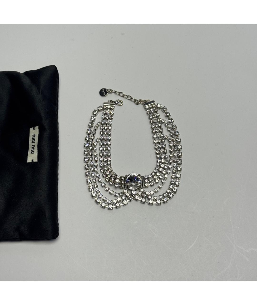 MIU MIU Серебряное металлическое колье, фото 7