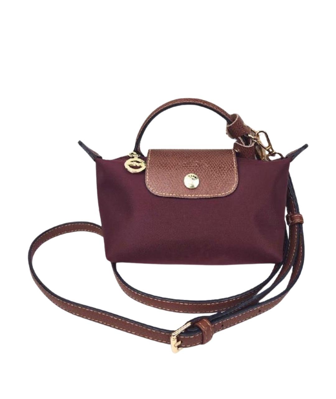 LONGCHAMP Бордовая синтетическая сумка с короткими ручками, фото 1