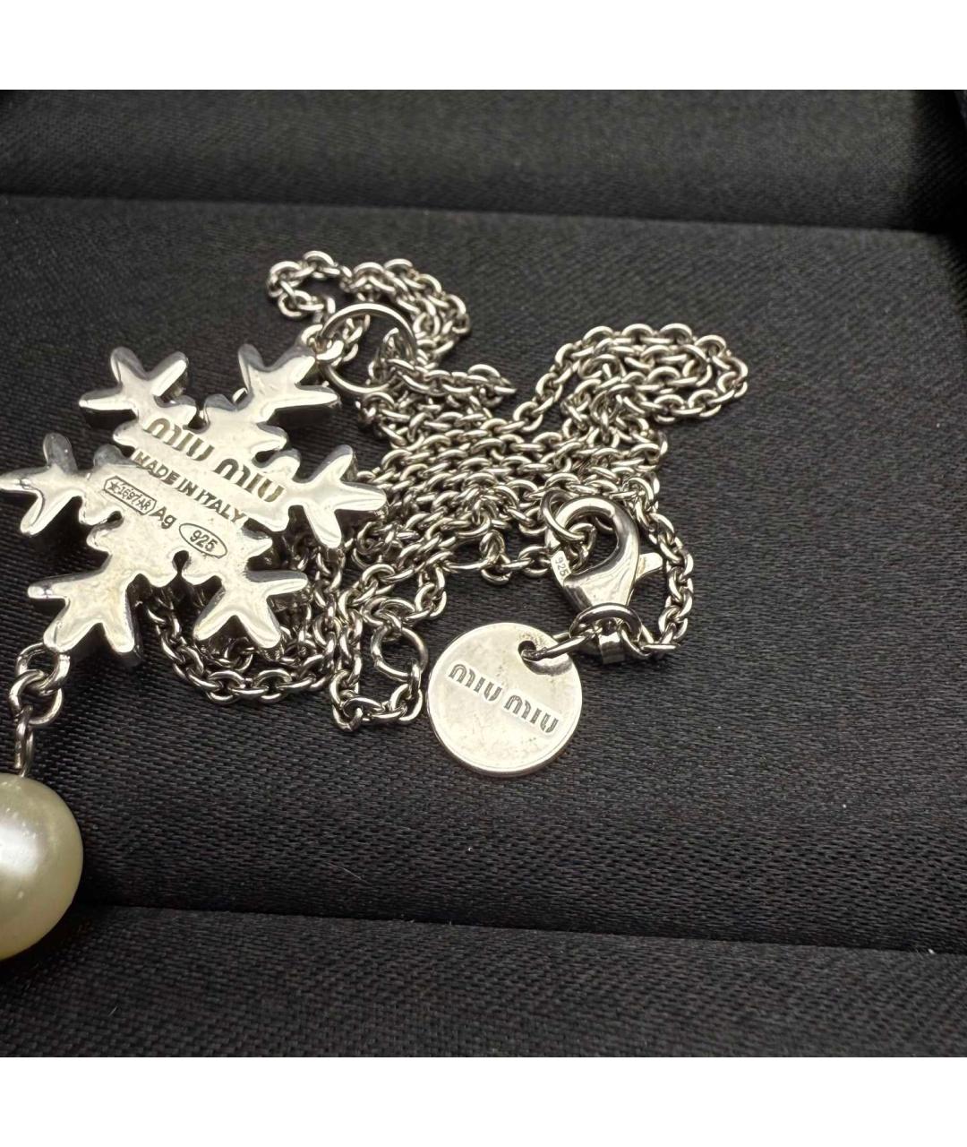 MIU MIU Серебряное серебряное колье, фото 7