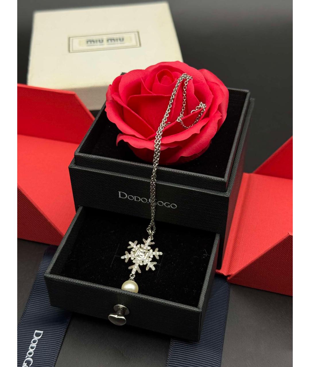 MIU MIU Серебряное серебряное колье, фото 2