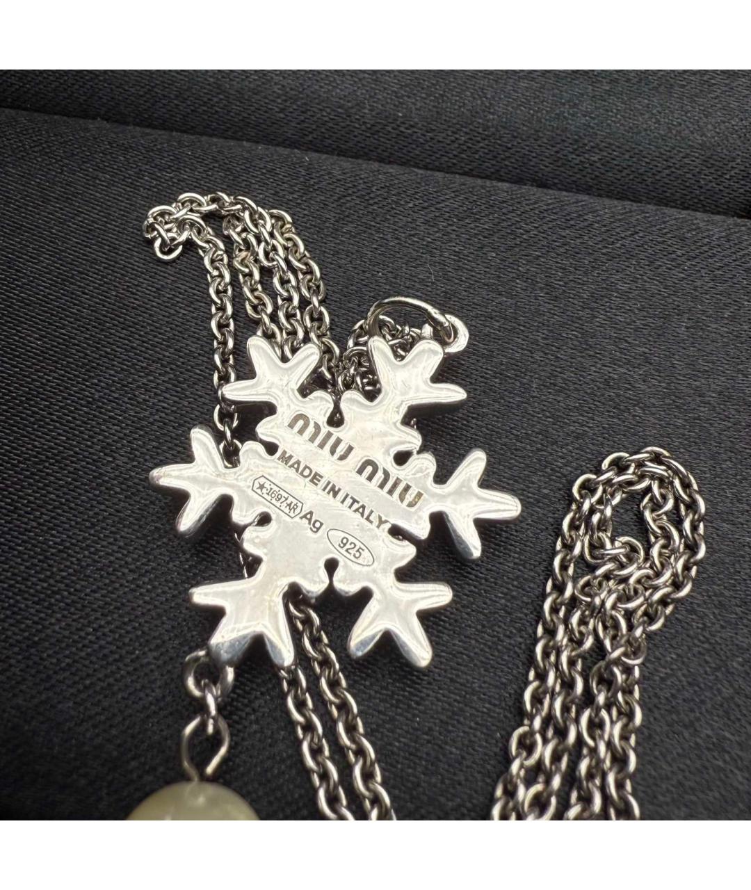 MIU MIU Серебряное серебряное колье, фото 5