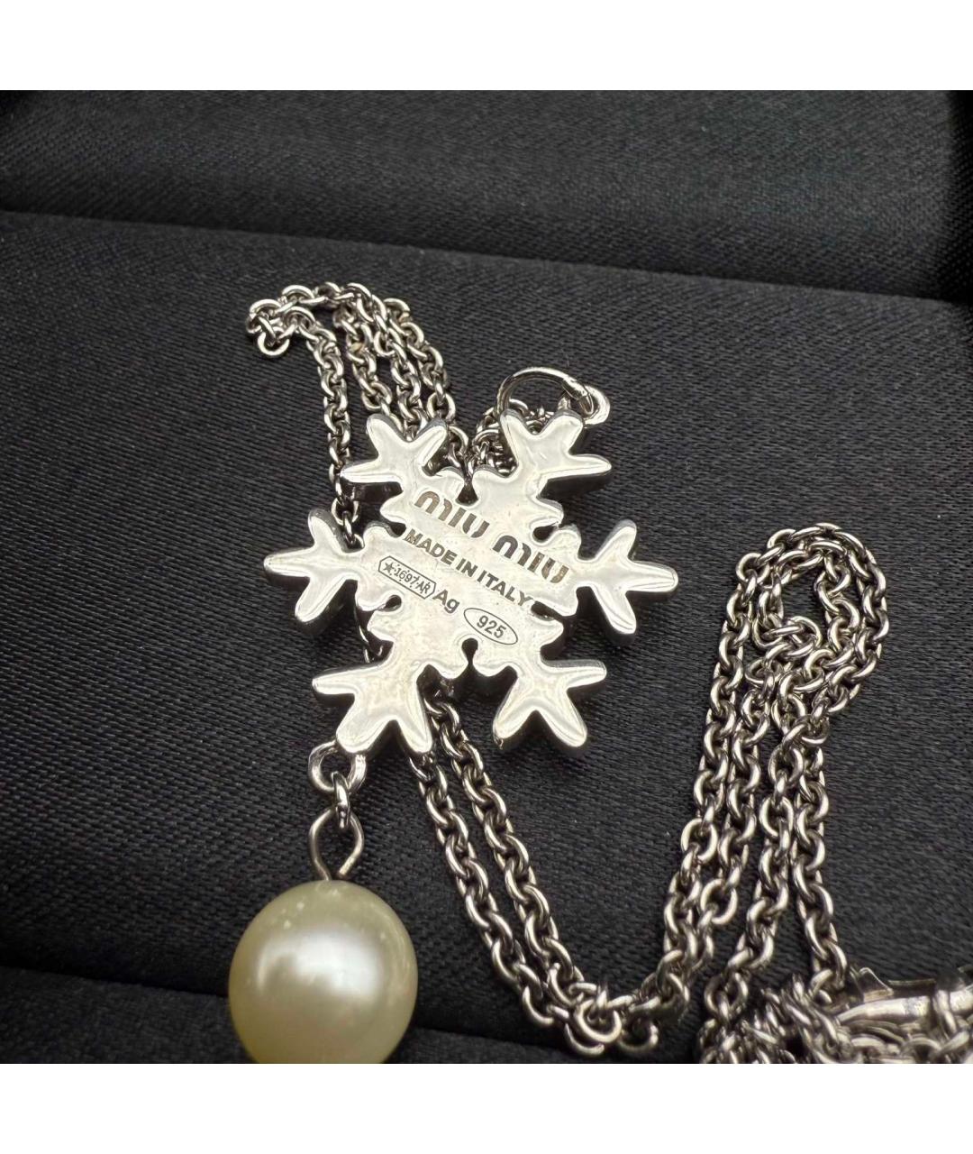 MIU MIU Серебряное серебряное колье, фото 6
