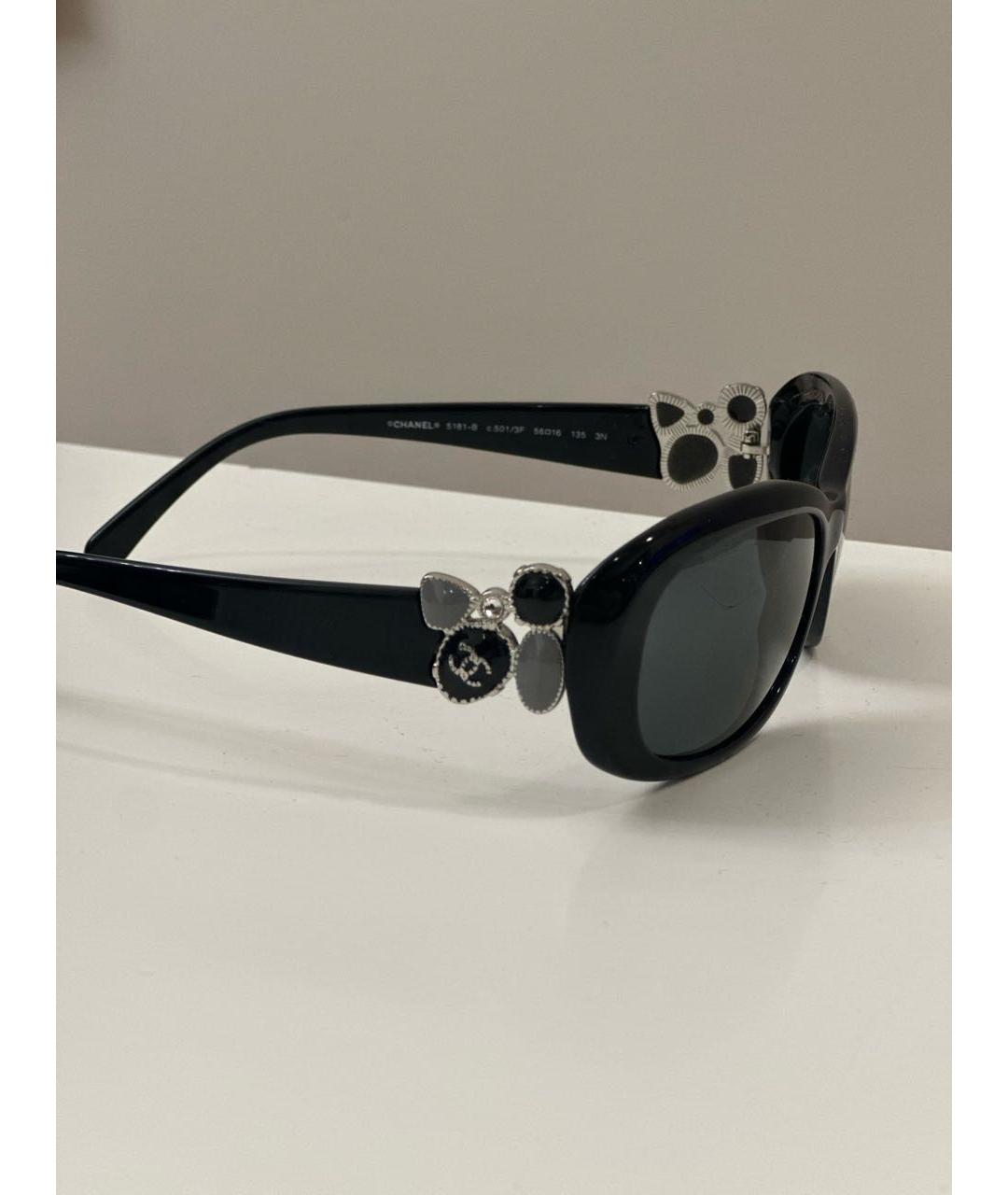 CHANEL Черные пластиковые солнцезащитные очки, фото 3