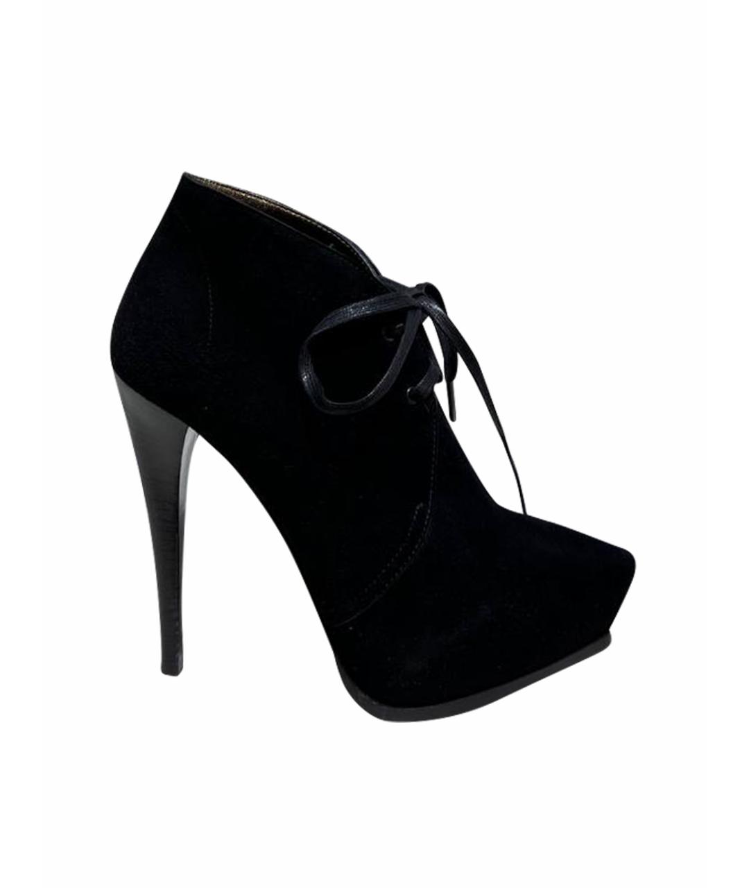 LANVIN Черные кожаные ботинки, фото 1