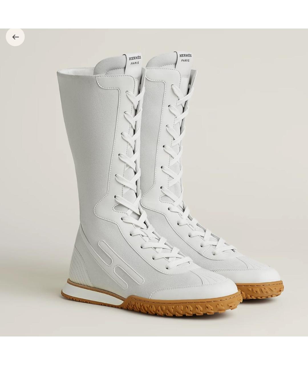 HERMES Белые текстильные кроссовки, фото 8