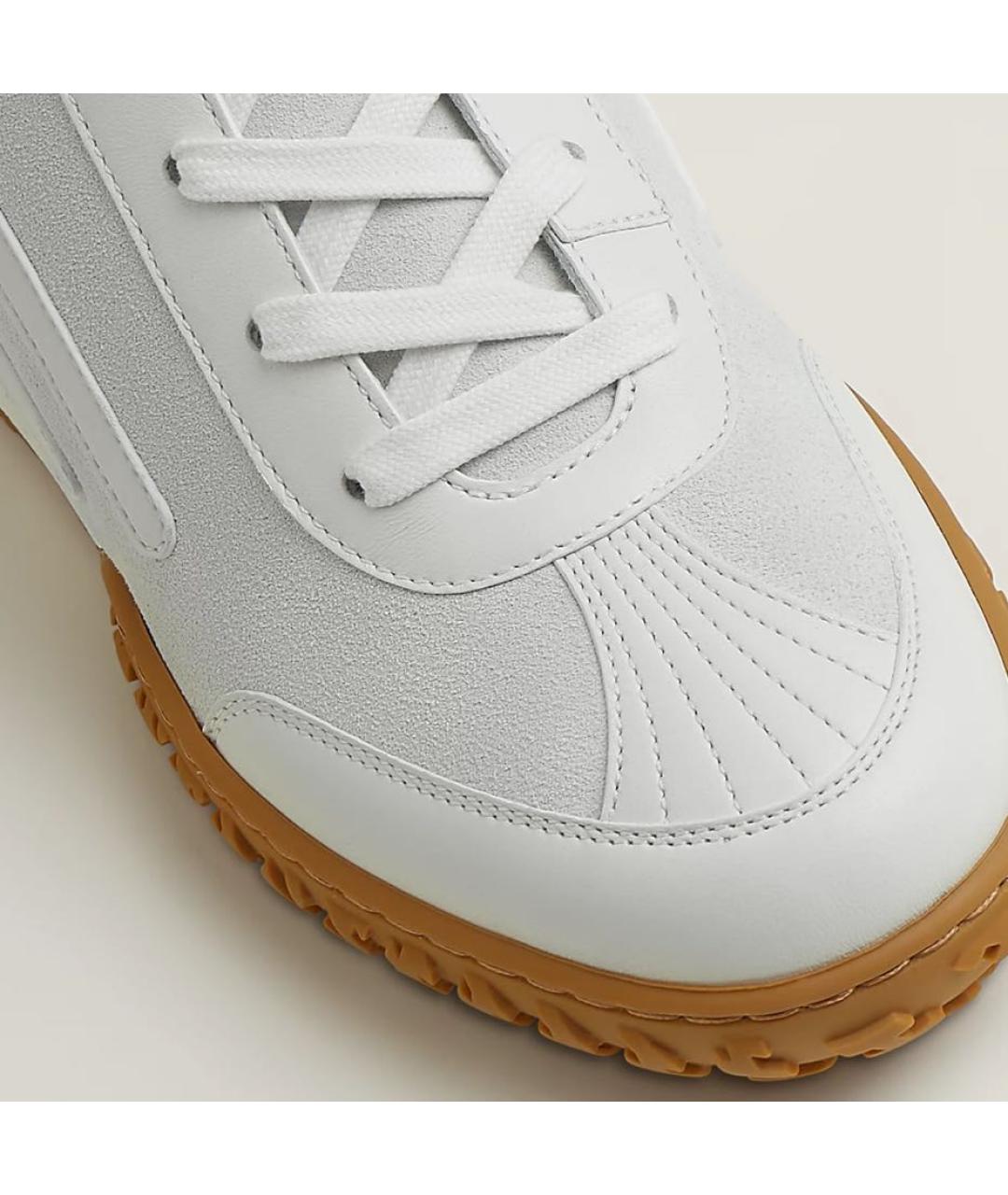 HERMES Белые текстильные кроссовки, фото 7