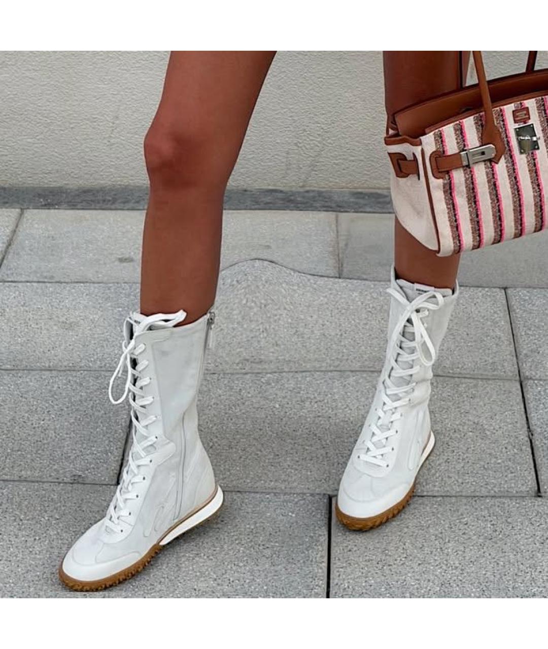 HERMES Белые текстильные кроссовки, фото 3